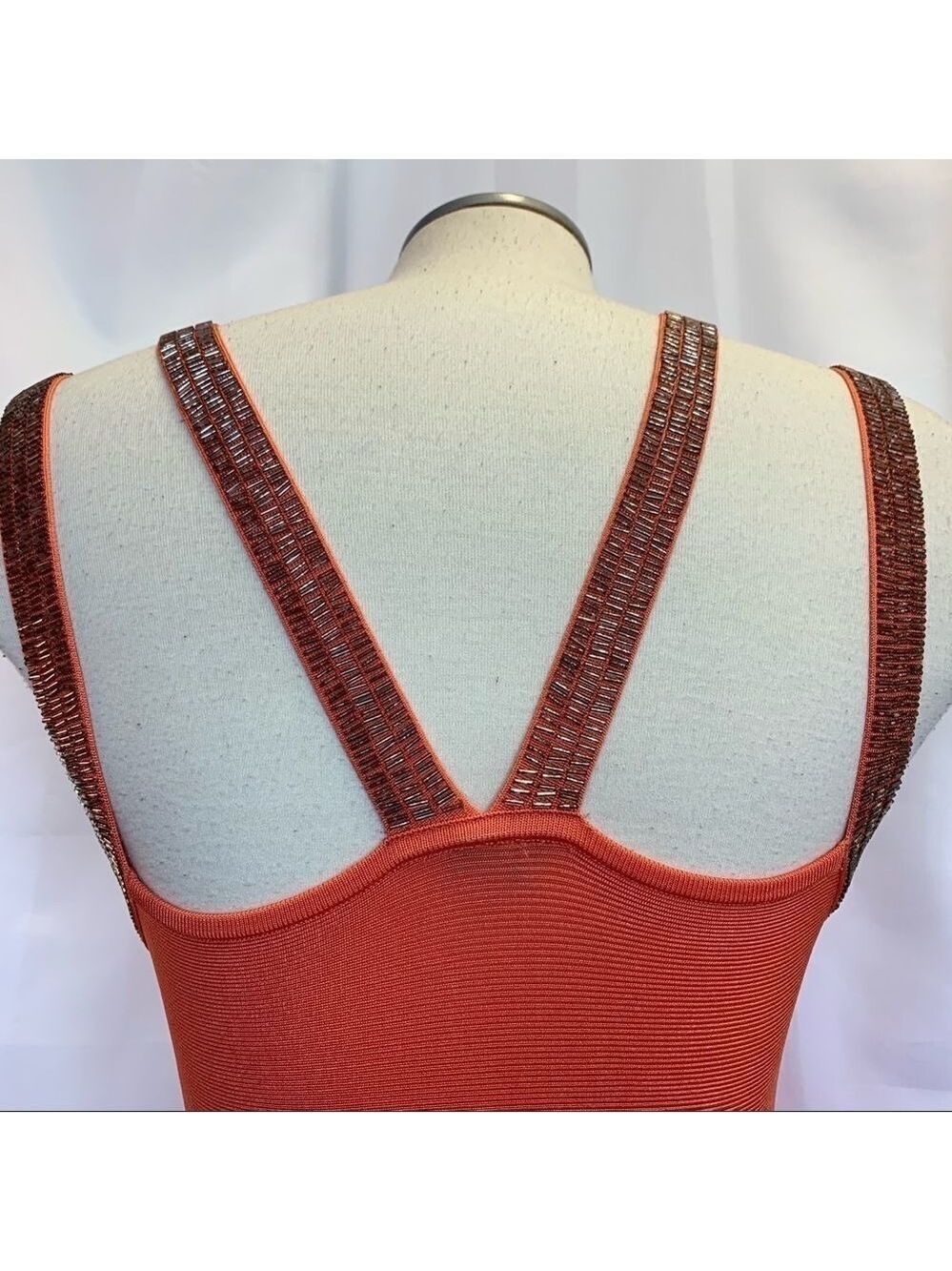Marciano Coral Beaded Fit & Flare Bandage Dress - Picture 11 of 13